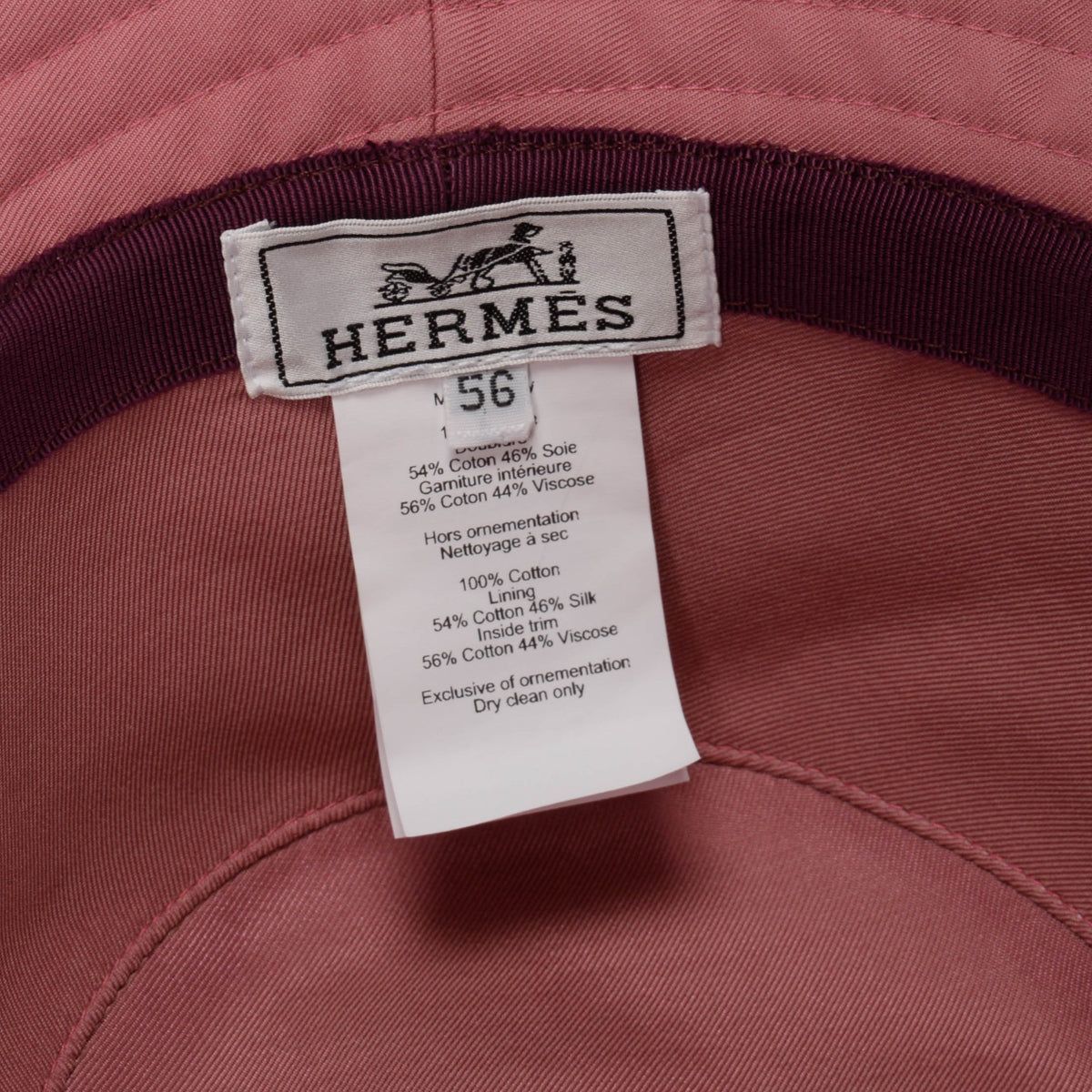 Hermes Rose Sorbet Cotton Harper H Electrique Bucket Hat