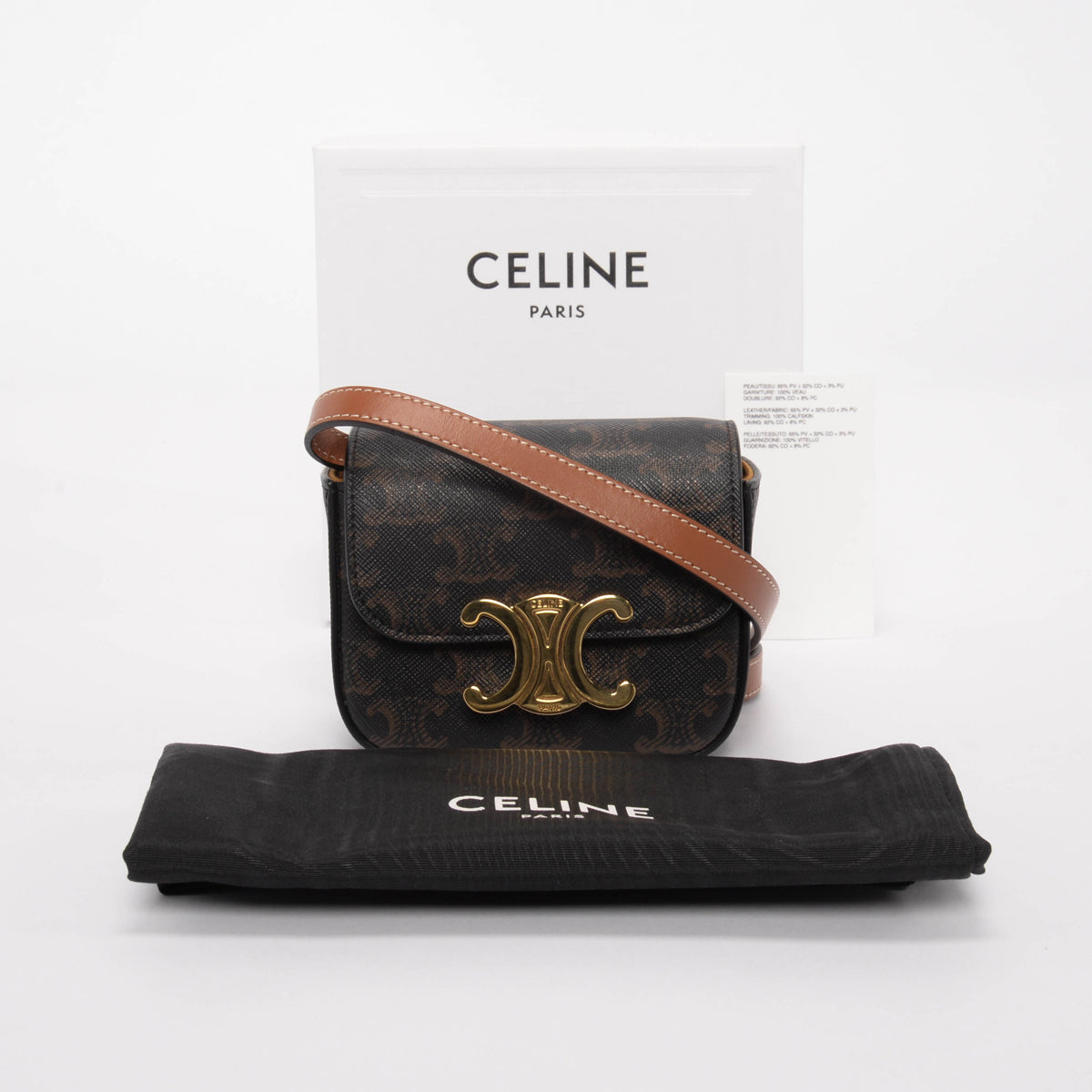 Celine Tan Triomphe Canvas Mini Claude Mini Bag