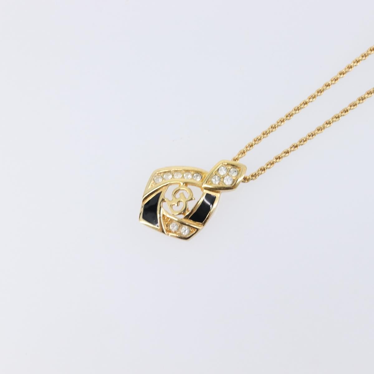 Dior Vintage Gold Tone Crystal Pendant