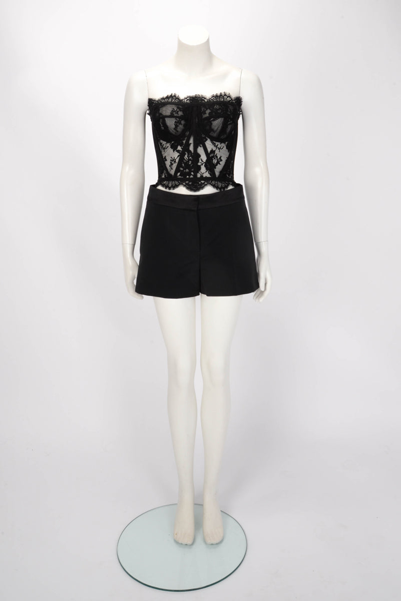Dolce & Gabbana Black Chantilly Lace Bustier IT 40