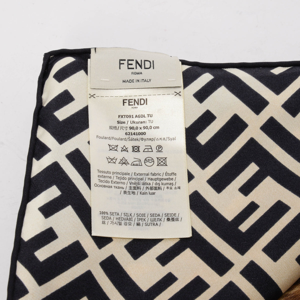 Fendi Leopard Print Silk FF Gradient Scarf