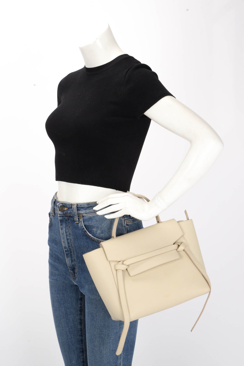 Celine Light Beige Grained Calfskin Micro Belt Bag
