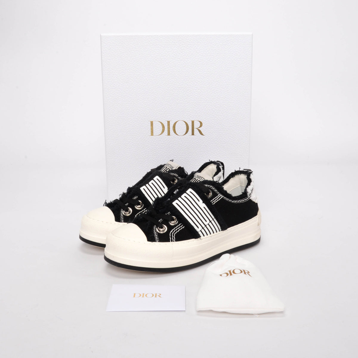 Dior Black Canvas Walk'N'Dior Sneakers 36