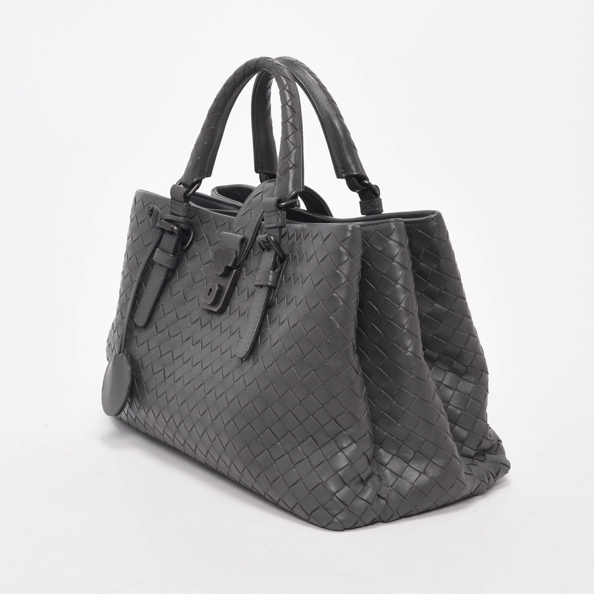 Bottega Veneta Charcoal Intrecciato Roma Tote