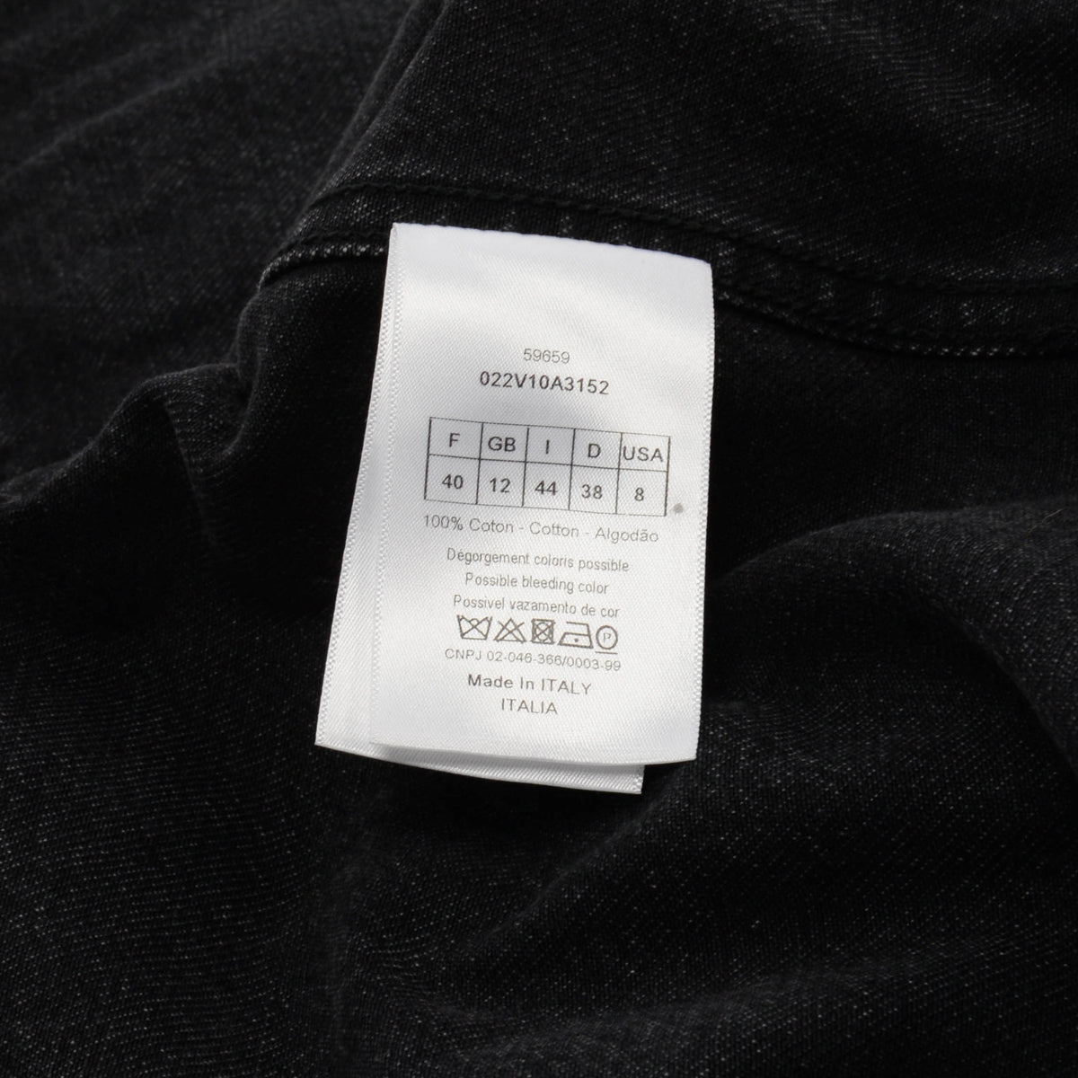 Dior Black Denim Oversize Jacket FR 40