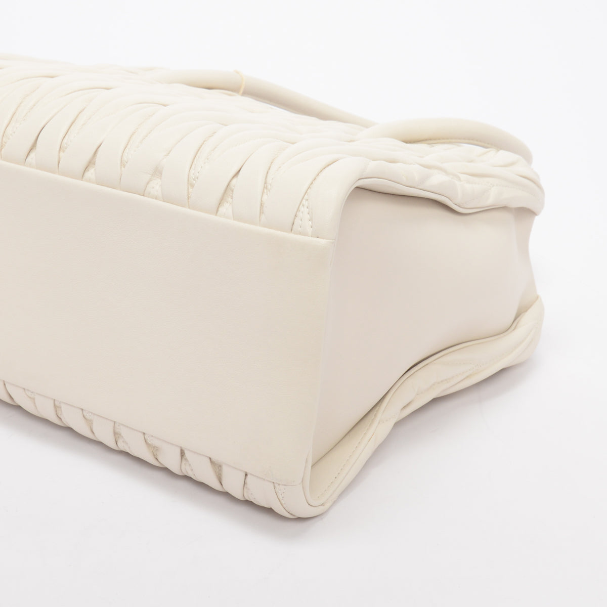 Miu Miu White Matelasse Small Tote