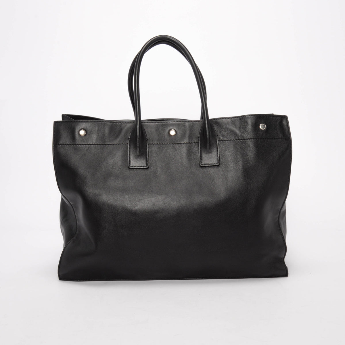 Saint Laurent Black Smooth Calfskin Rive Gauche Tote