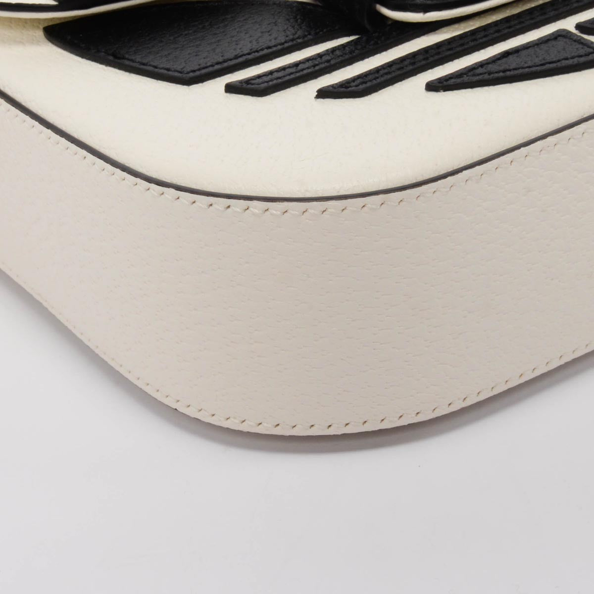 Gucci x Adidas White Textured Dollar Calfskin Horsebit 1955 Mini Bag