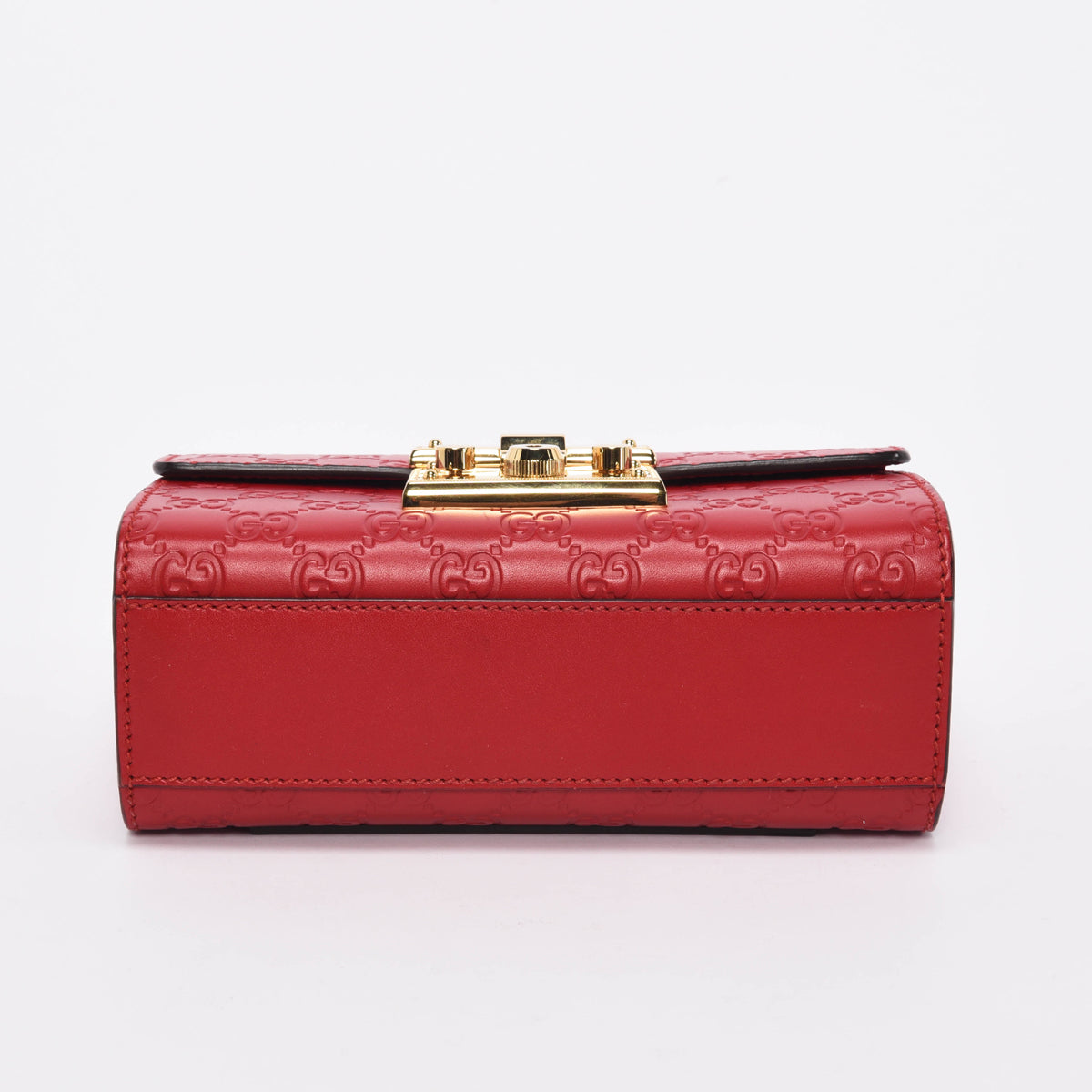 Gucci Red Guccissima Small Padlock Bag
