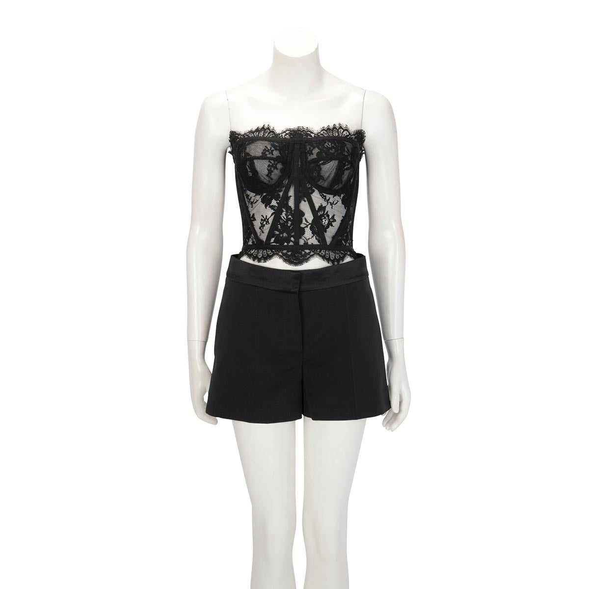 Dolce & Gabbana Black Chantilly Lace Bustier IT 40