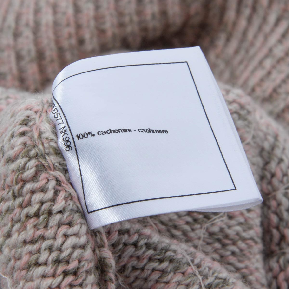 Chanel Pink Cashmere CC Sequined Turtleneck Sweater FR 50