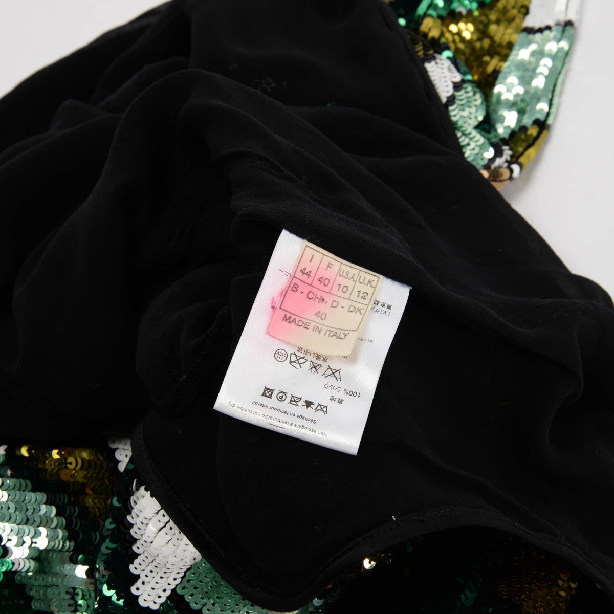 Emilio Pucci Emerald Sequin Encrusted Open Back Dress IT 44