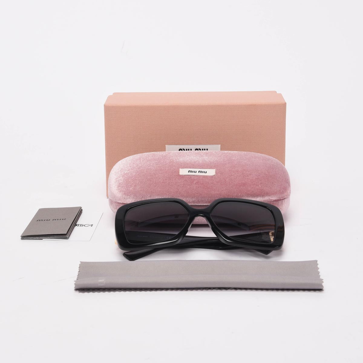 Miu Miu Black Acetate Logo Sunglasses