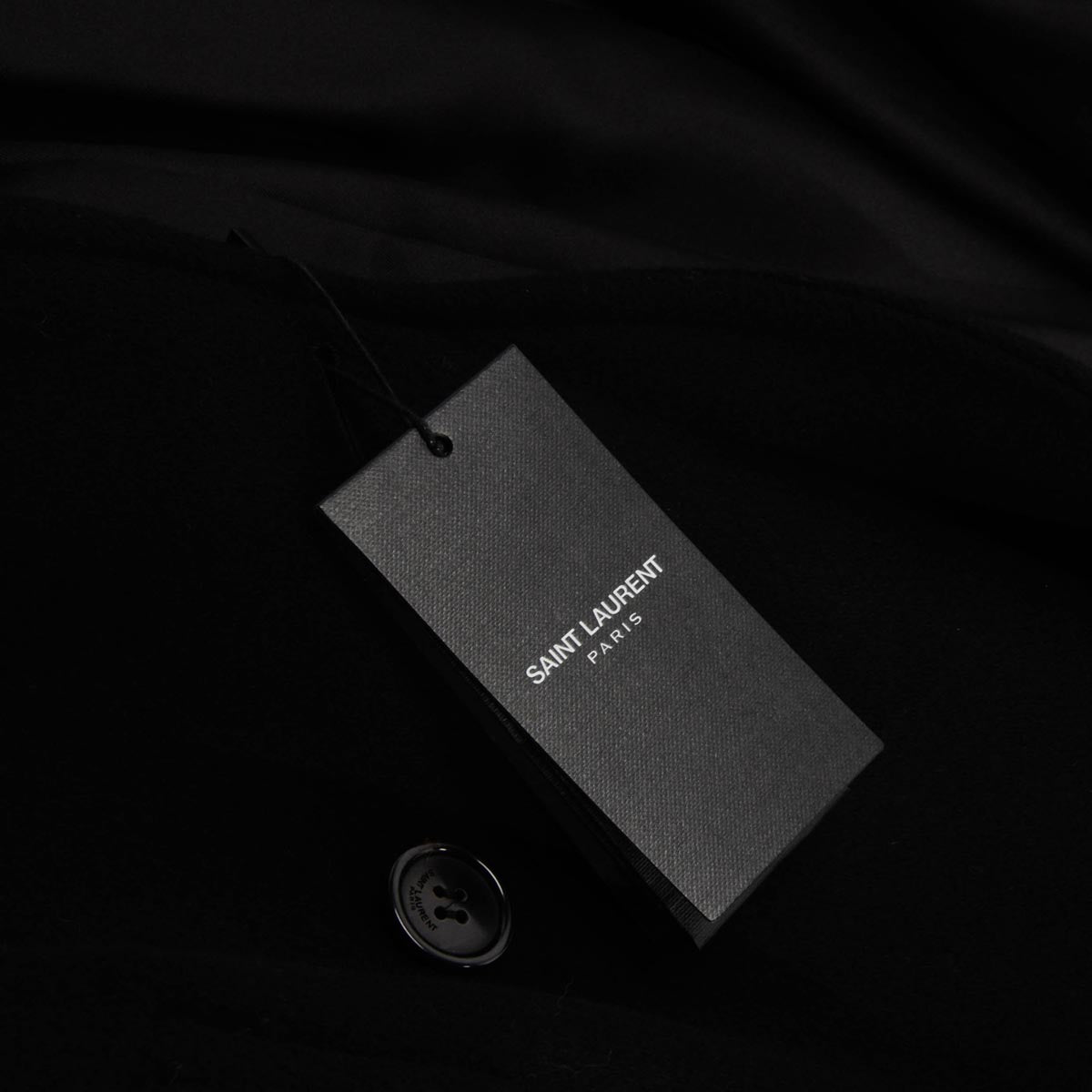 Saint Laurent Black Wool Double Breasted Short Coat FR 36
