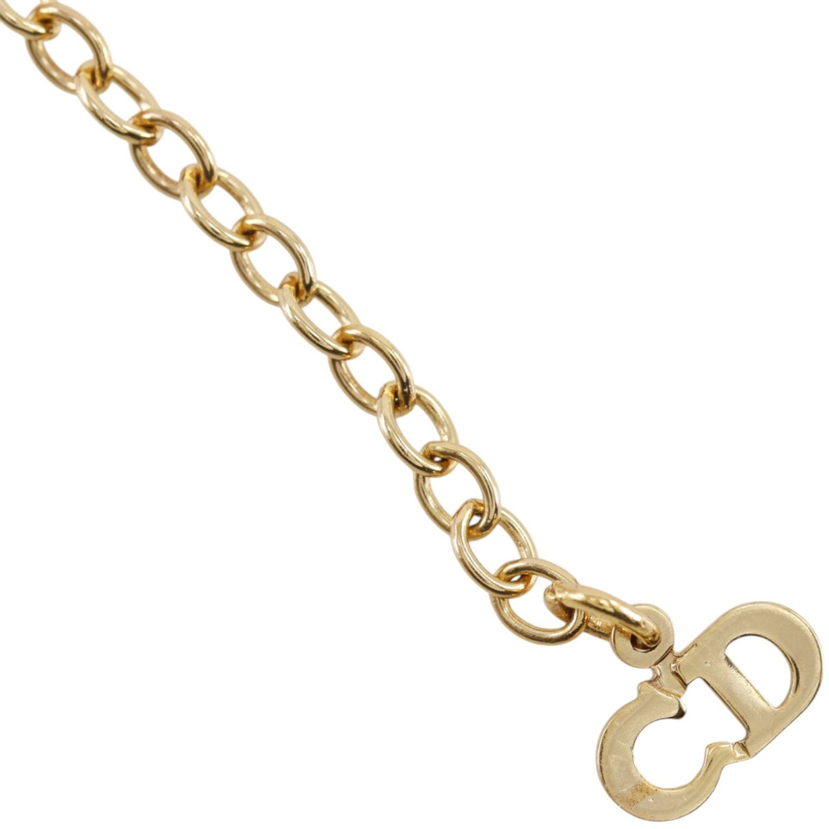 Dior Gold Tone Crystal Bow CD Pendant