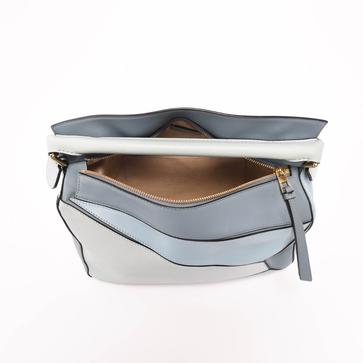 Loewe Blue Tri-Colour Calfskin Medium Puzzle Bag