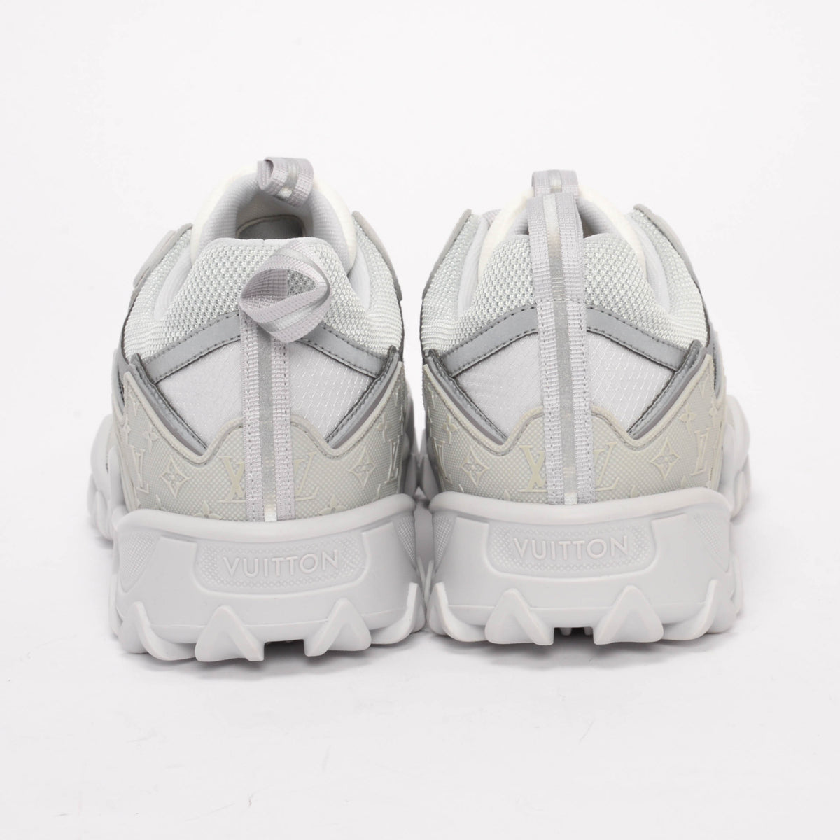 Louis Vuitton Silver Nylon Rush Sneakers 38