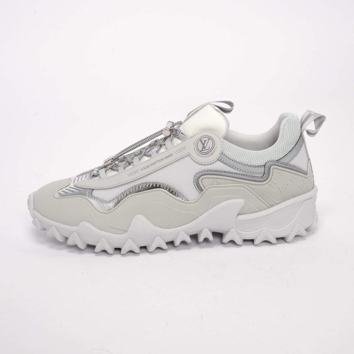 Louis Vuitton Silver Nylon Rush Sneakers 38