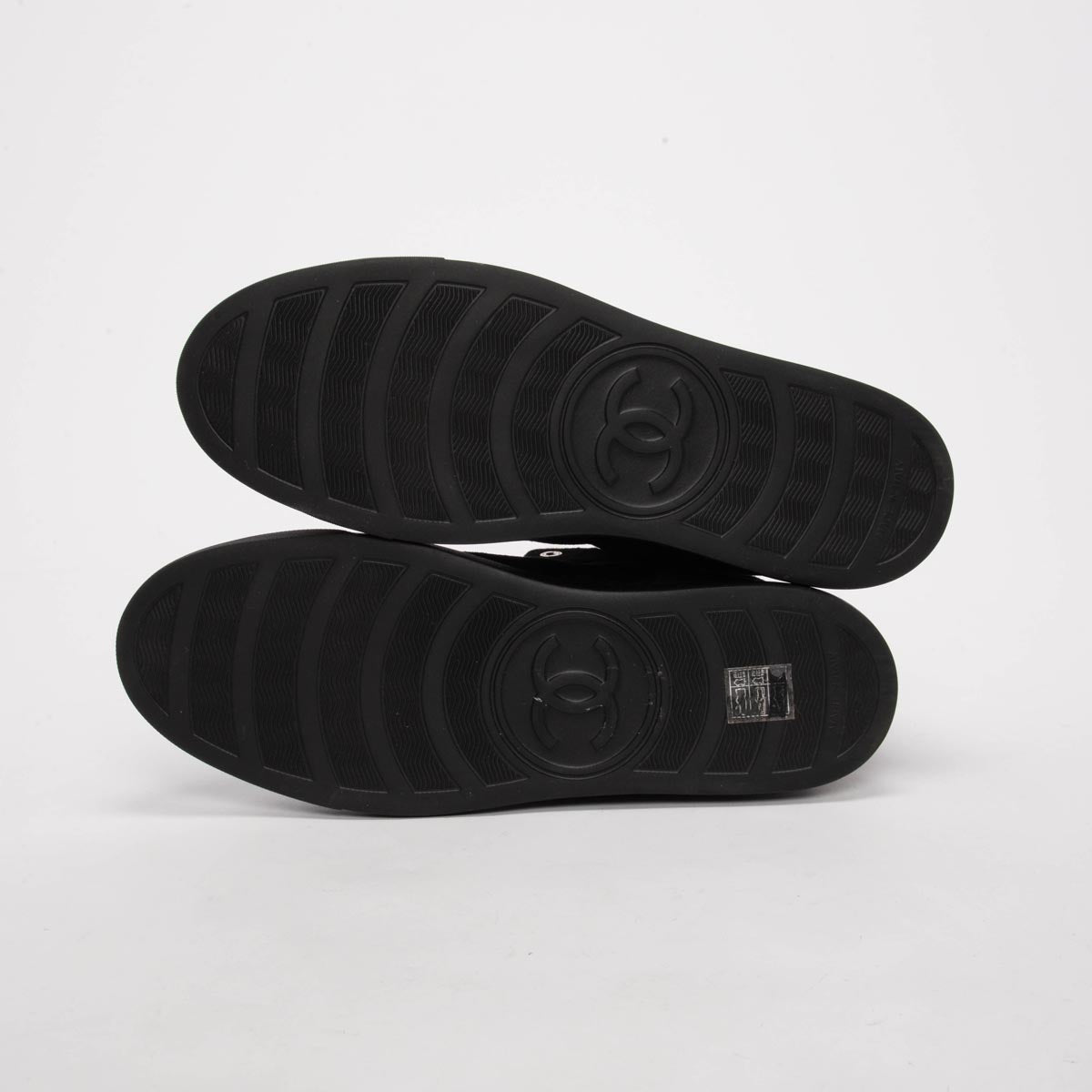 Chanel Black Tweed Hi-Top Sneakers 40