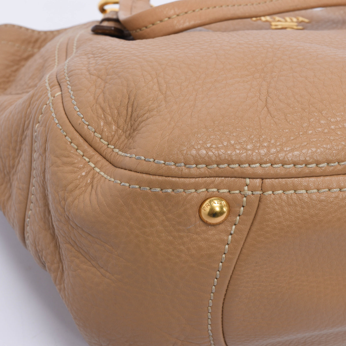 Prada Sughero Vitello Daino Shopping Hobo Bag