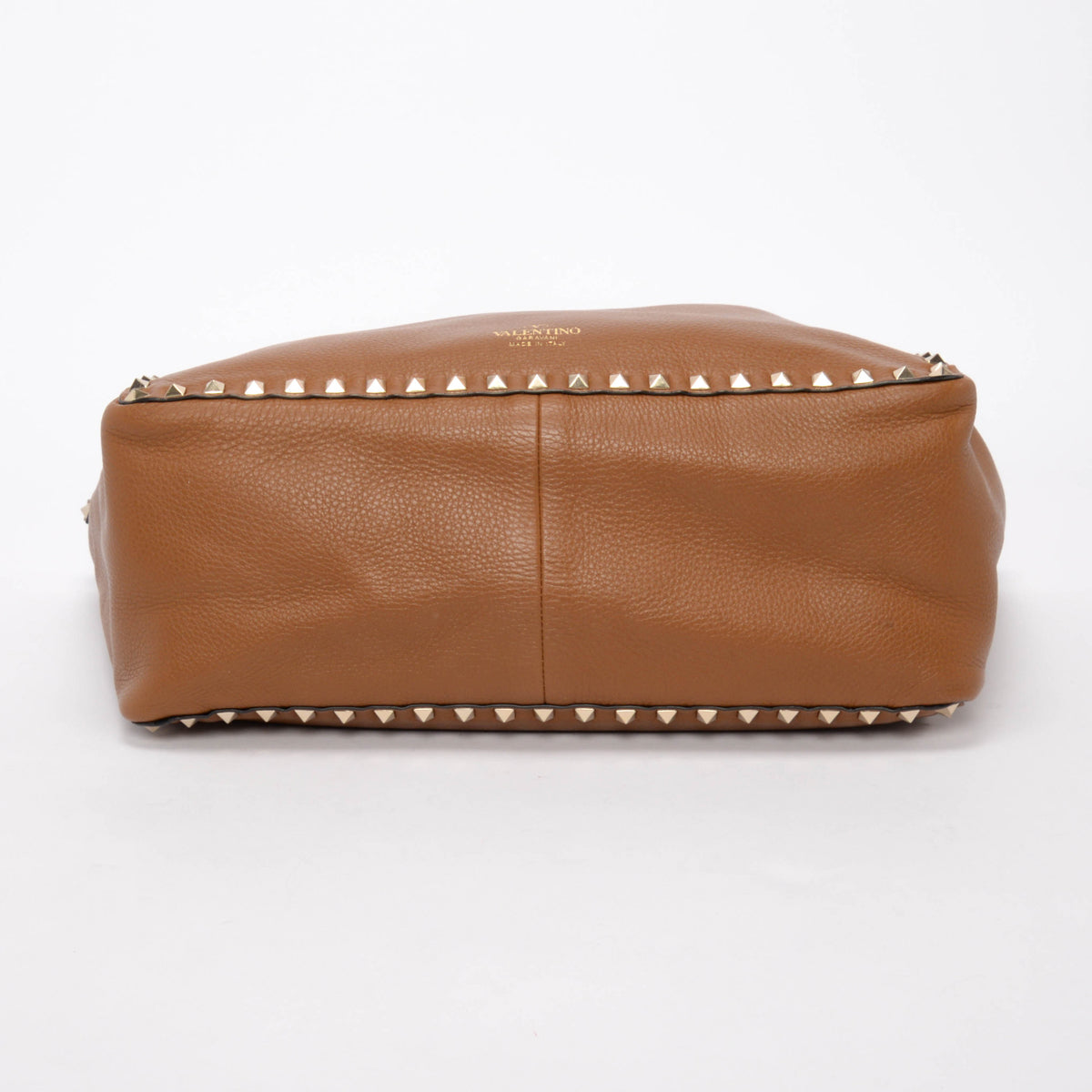 Valentino Black & Tan Grained Calfskin Reversible Rockstud Tote