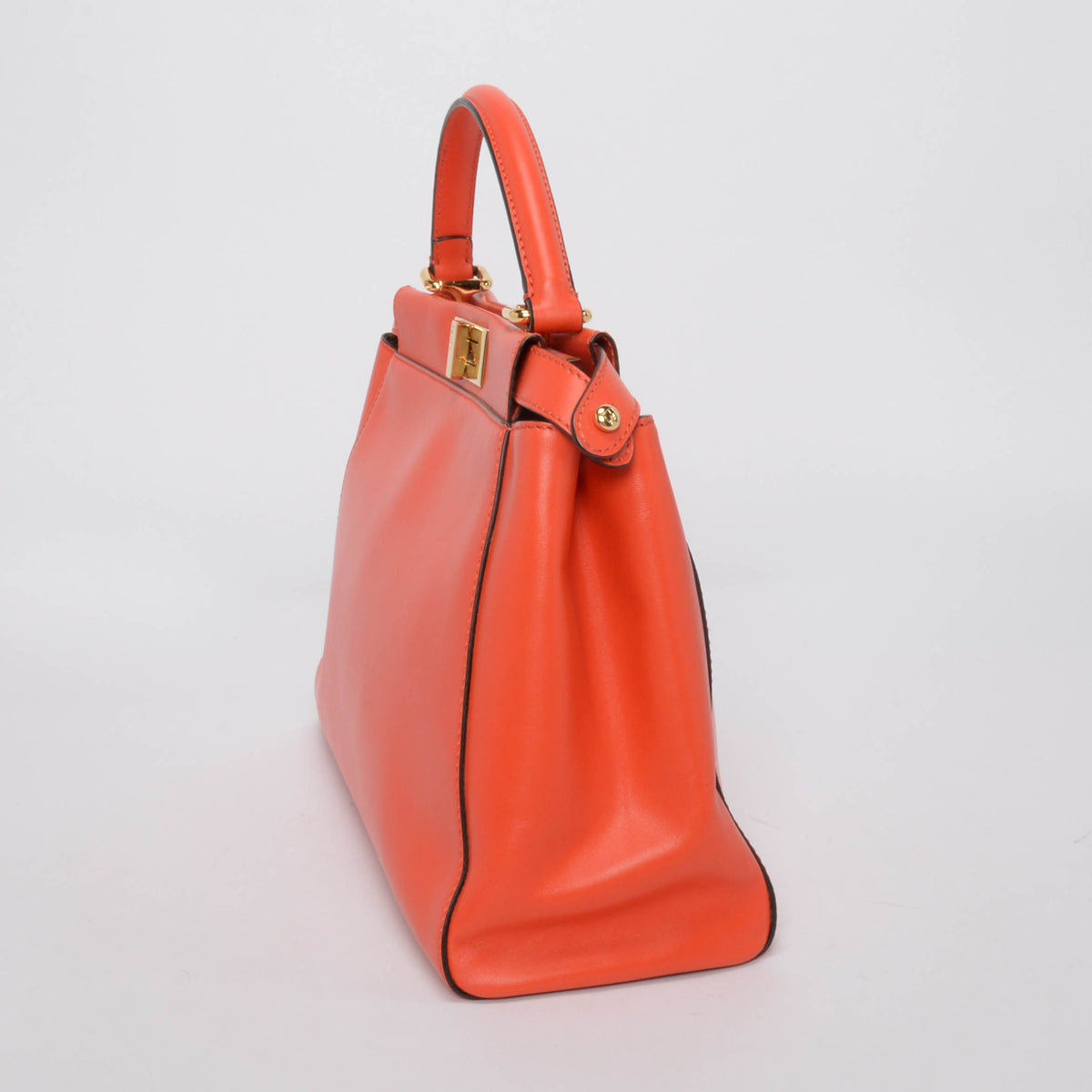 Fendi Orange Nappa Medium Peekaboo Tote