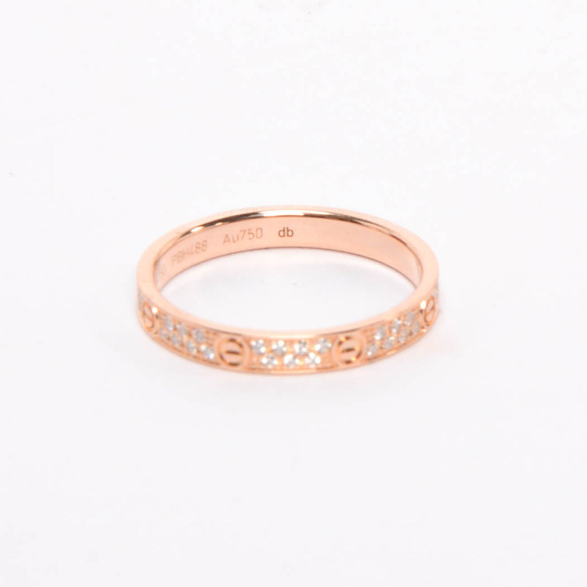 Cartier Rose Gold & Pave Diamond Mini Model Love Ring