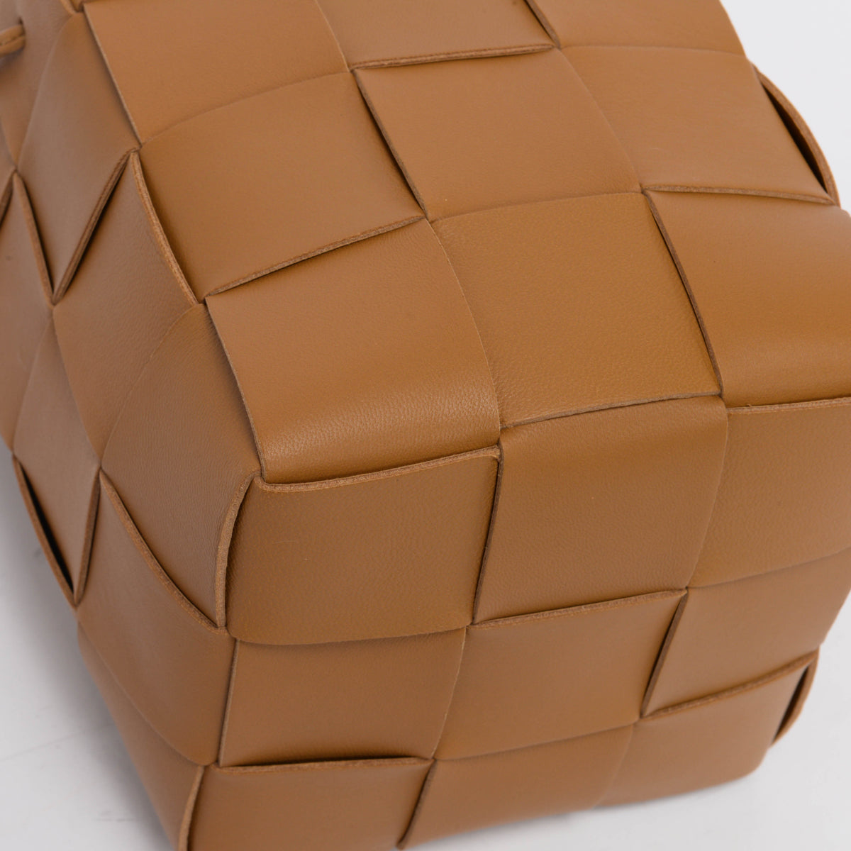 Bottega Veneta Camel Intreccio Small Cassette Bucket Bag