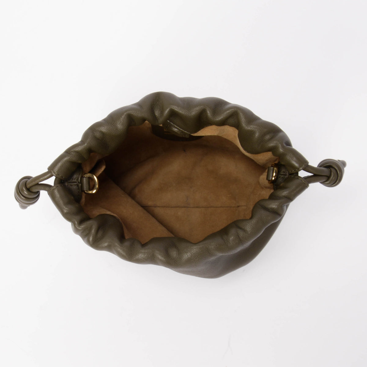 Loewe Khaki Lambskin Flamenco Purse