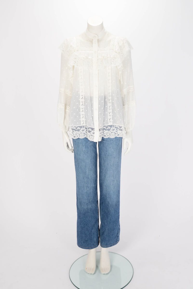 Zimmermann Pearl Moncur Lace Yoke Blouse 1