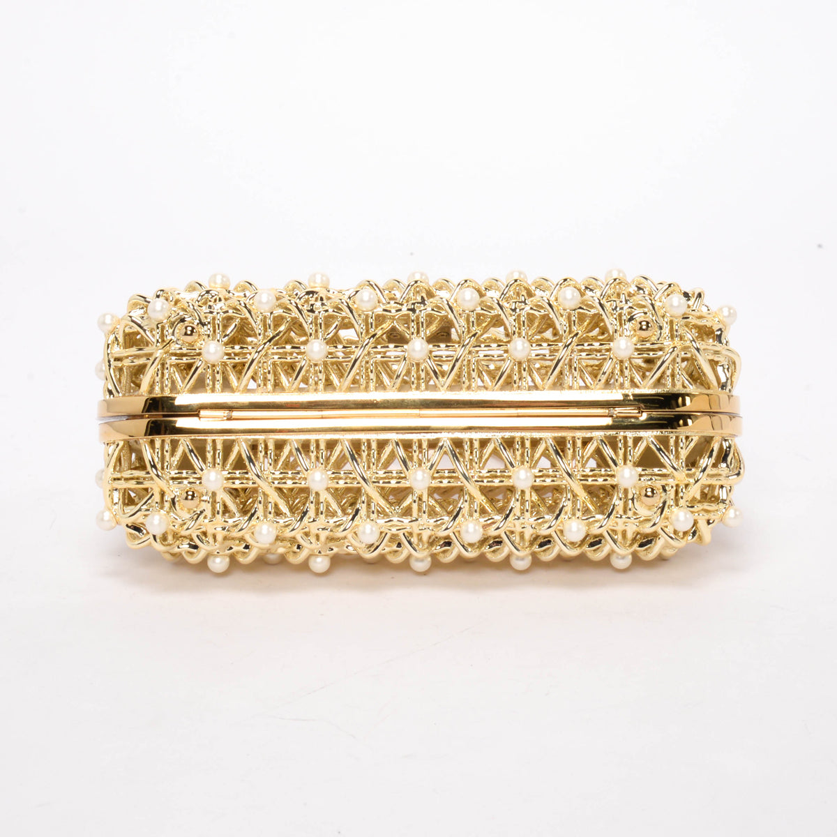 Dolce & Gabbana Gold Pearl Caged Sicily Bag
