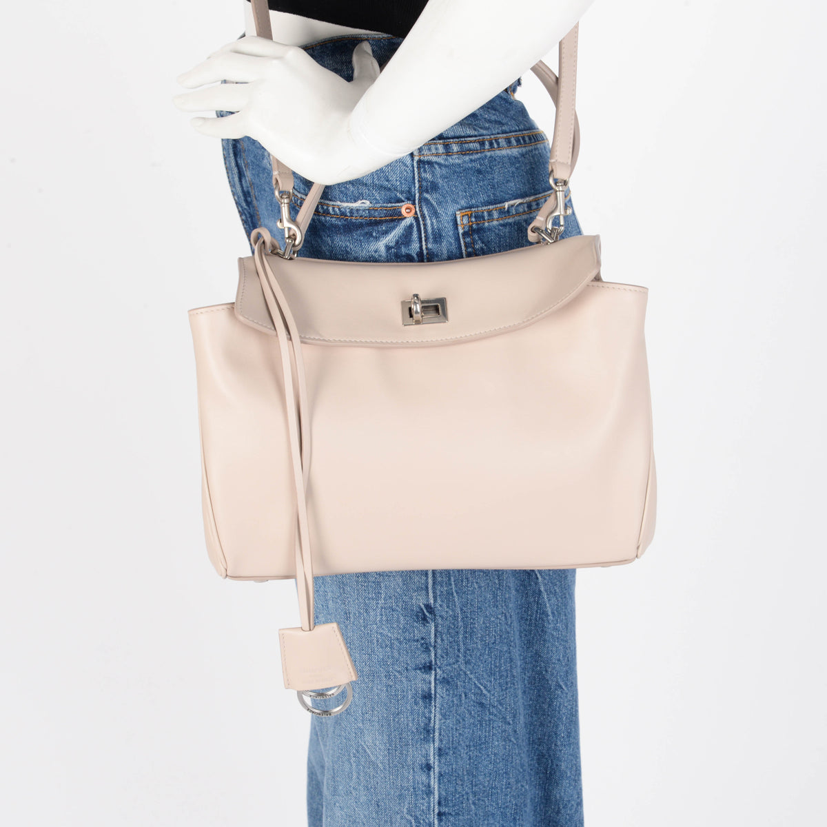 Balenciaga Almond Smooth Calfskin Small Rodeo Bag