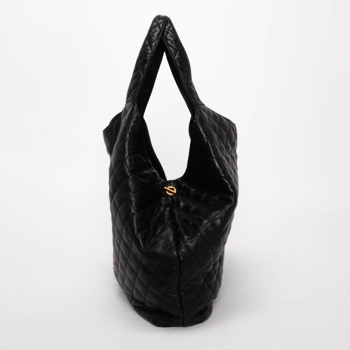 Saint Laurent Black Quilted Lambskin Maxi Icare Shopping Tote