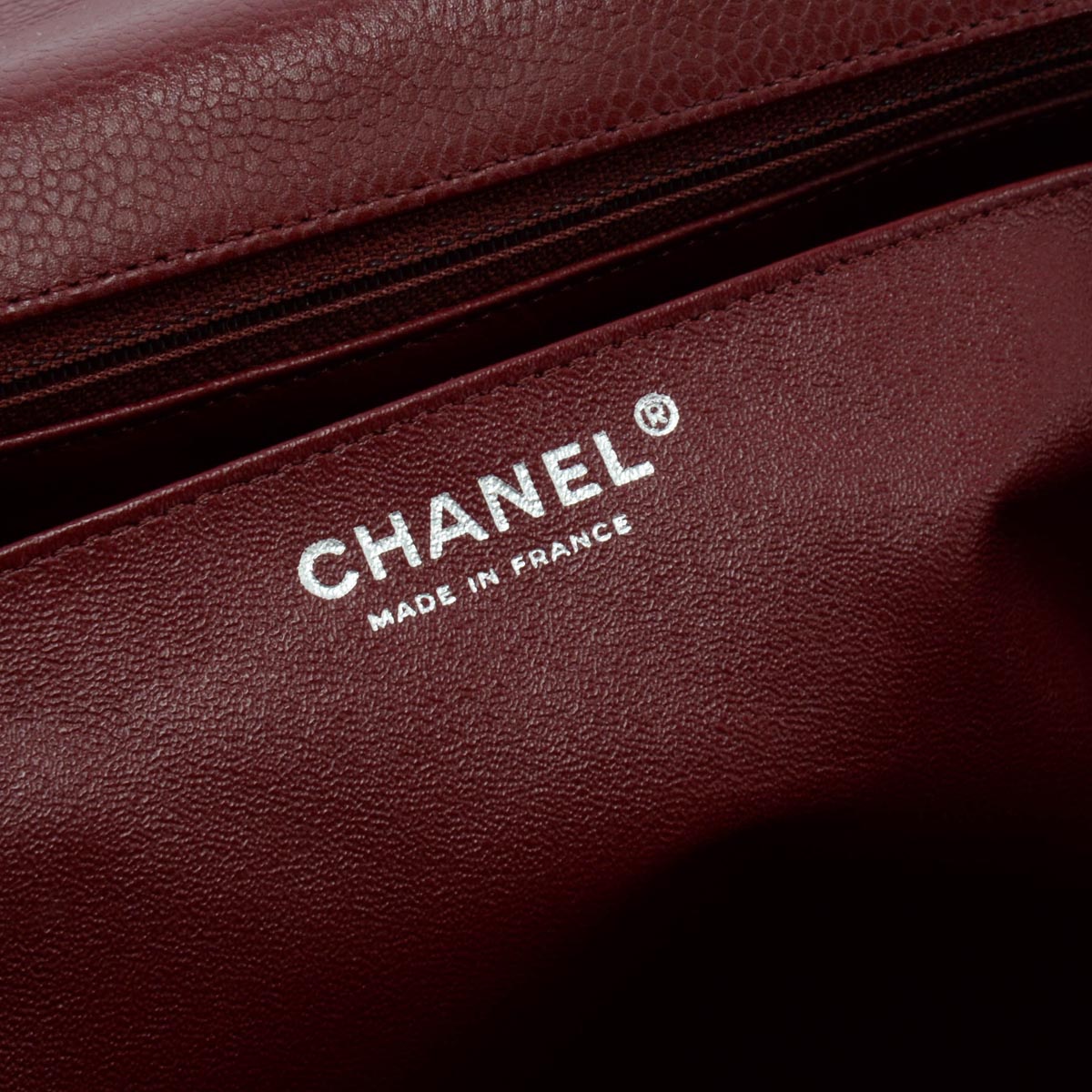 Chanel Dark Red Caviar Maxi Single Flap Bag