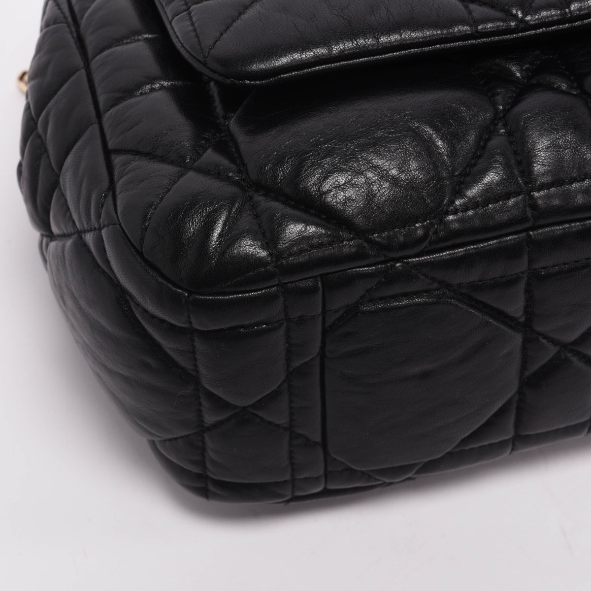 Dior Black Cannage Lambskin Milly La Foret Shoulder Bag