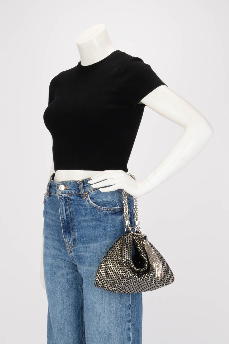 Jimmy Choo Black Crystal Embellished Callie Clutch Bag