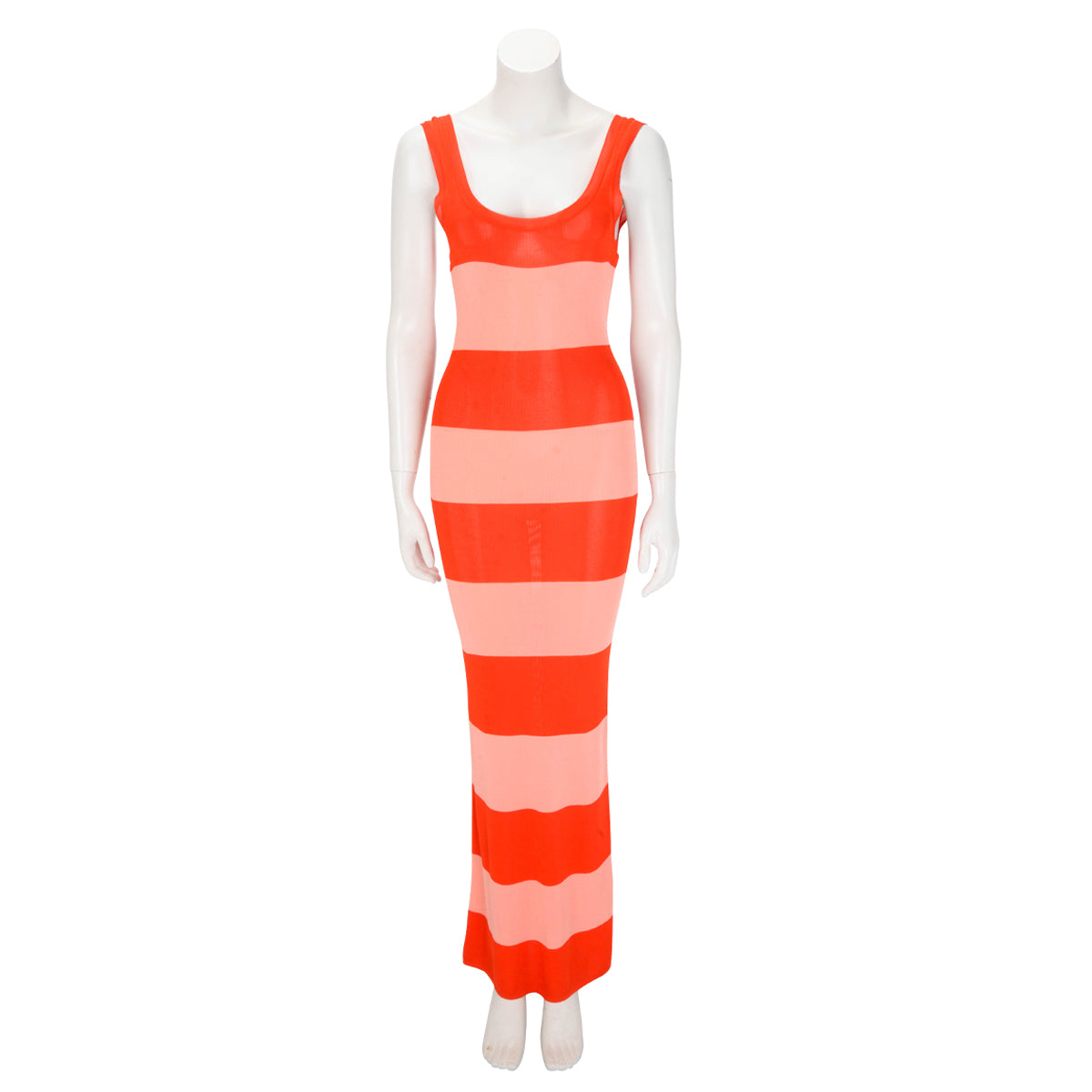 Zimmermann Pink & Red Viscose Striped Tank Midi Dress 0