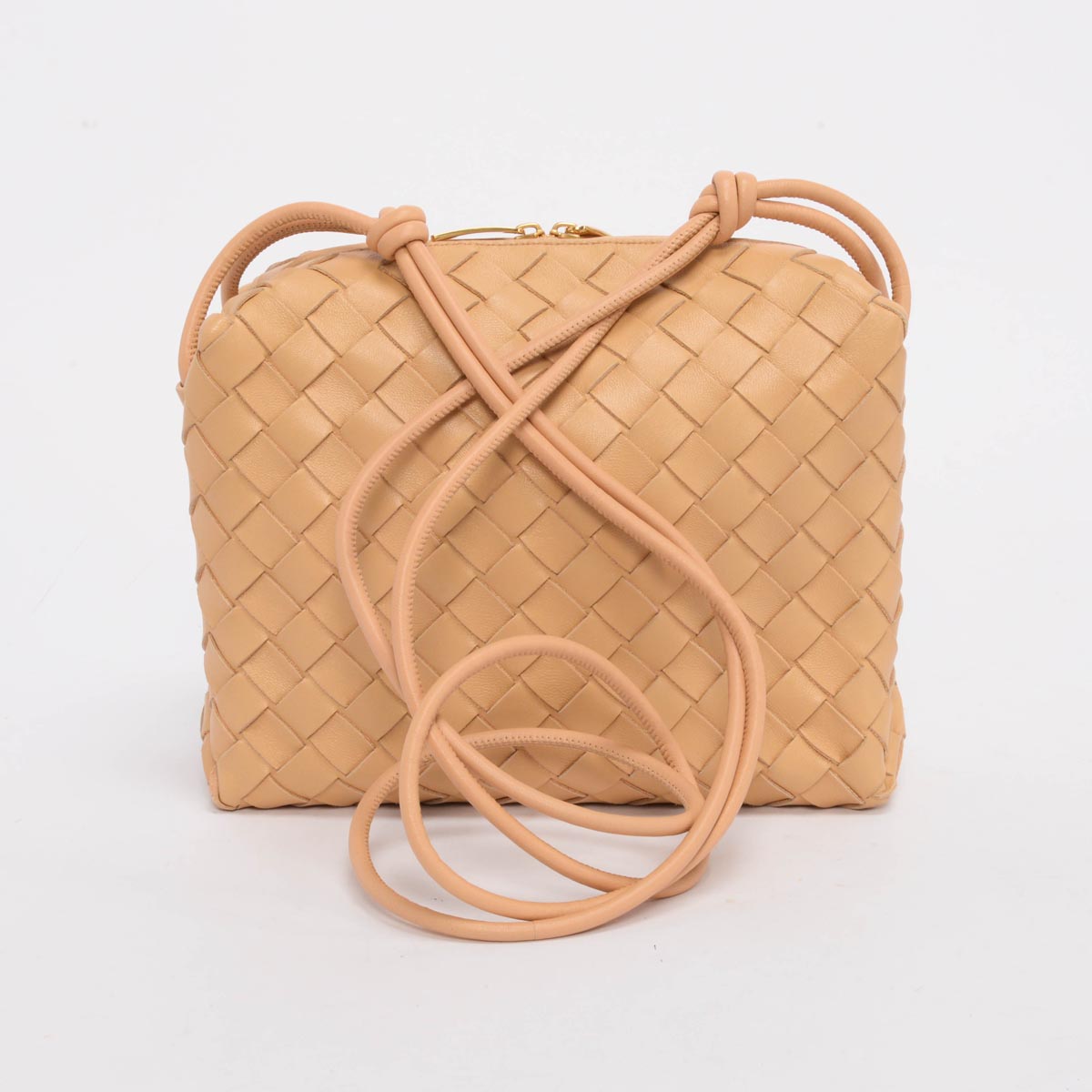 Bottega Veneta Almond Intrecciato Small Loop Camera Bag