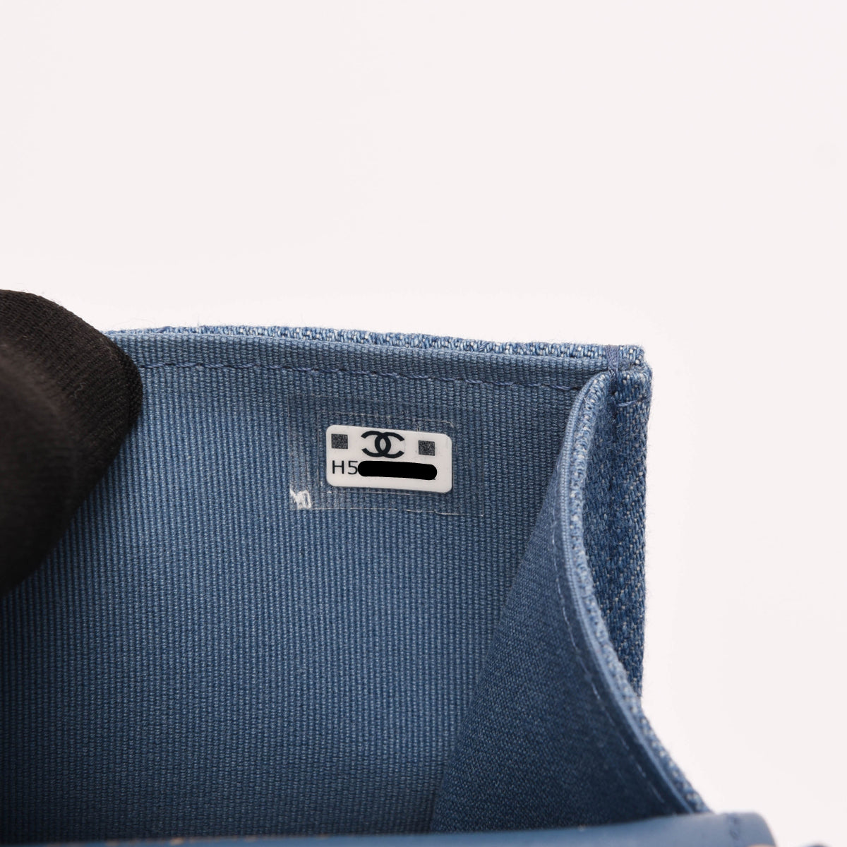 Chanel Blue Quilted Denim Clutch With Chain