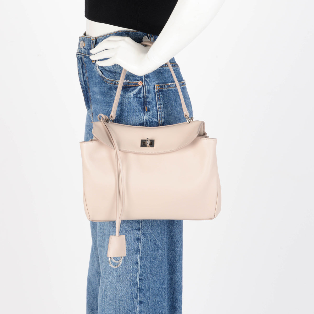 Balenciaga Almond Smooth Calfskin Small Rodeo Bag