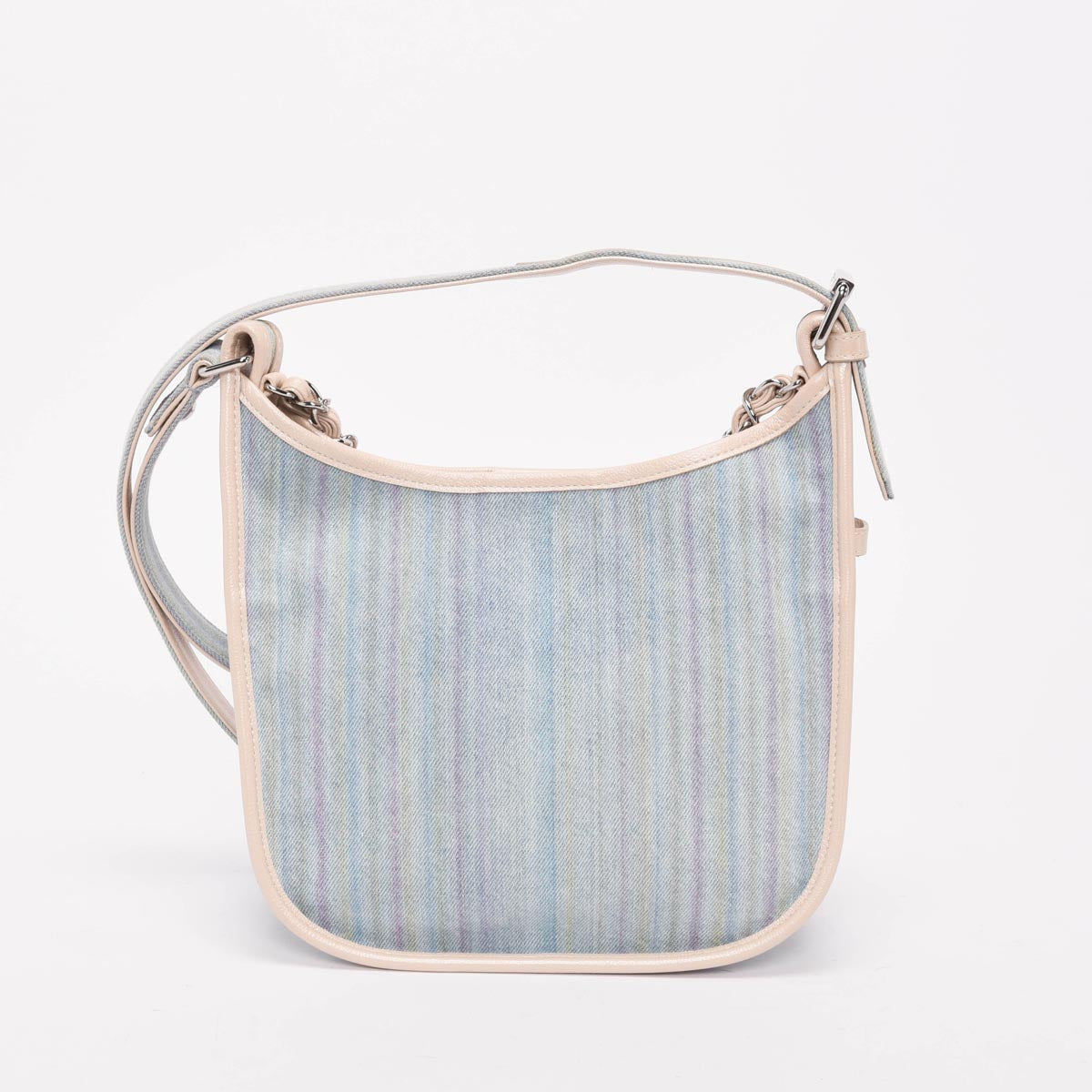Chanel Light Blue Quilted Denim Jungle Stroll Hobo Bag
