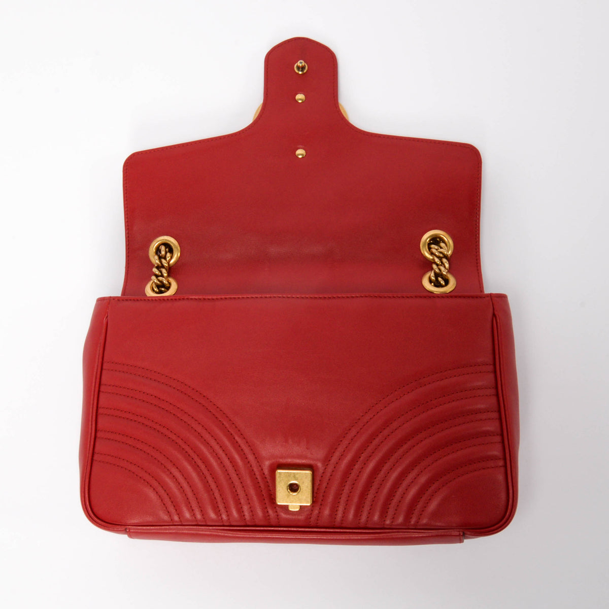 Gucci Red Matelasse Medium Marmont Shoulder Bag