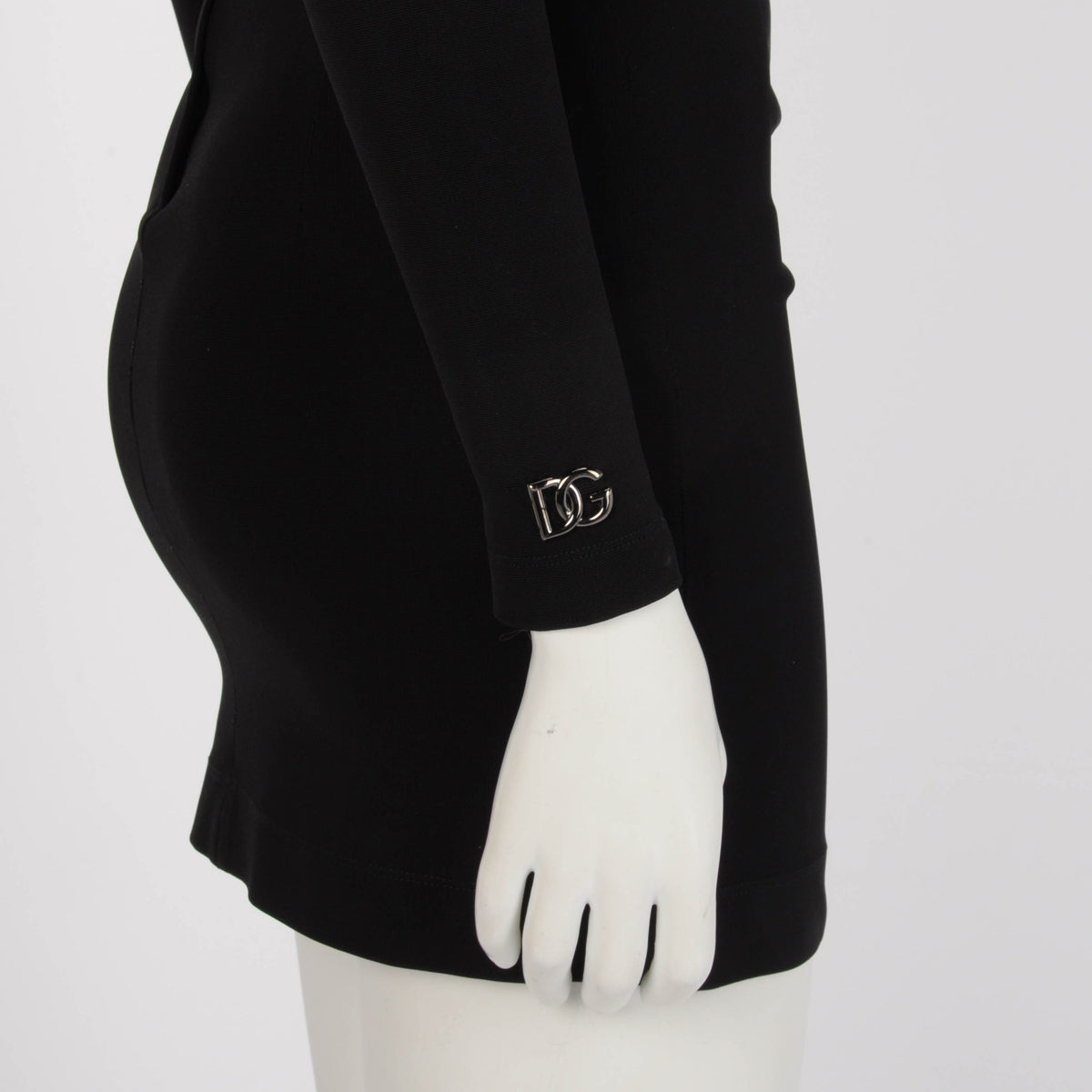 Dolce & Gabbana Black Technical Fabric Long Sleeve Dress IT 40