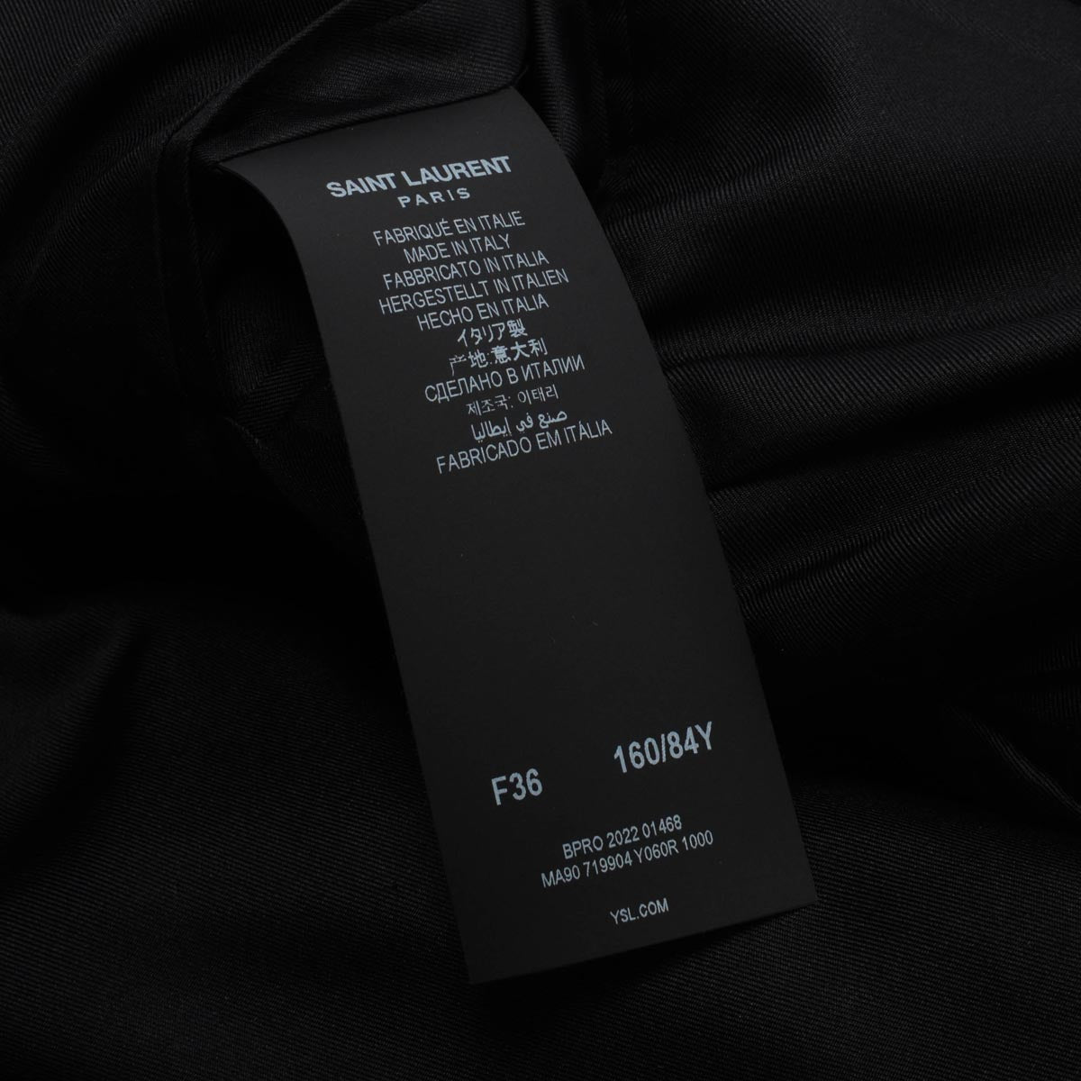 Saint Laurent Black Wool Double Breasted Short Coat FR 36