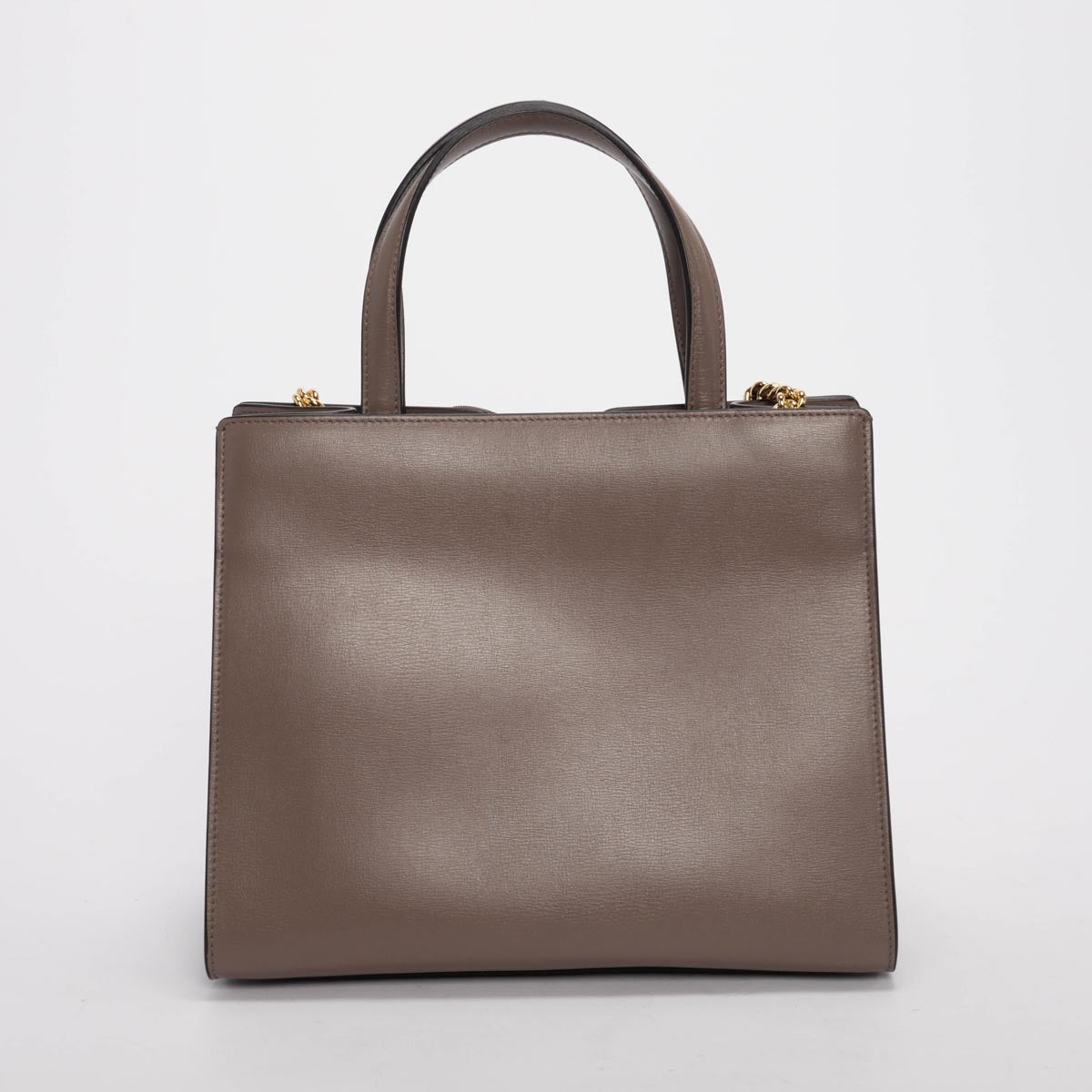 Ferragamo Taupe Calfskin Vara Bow Tote