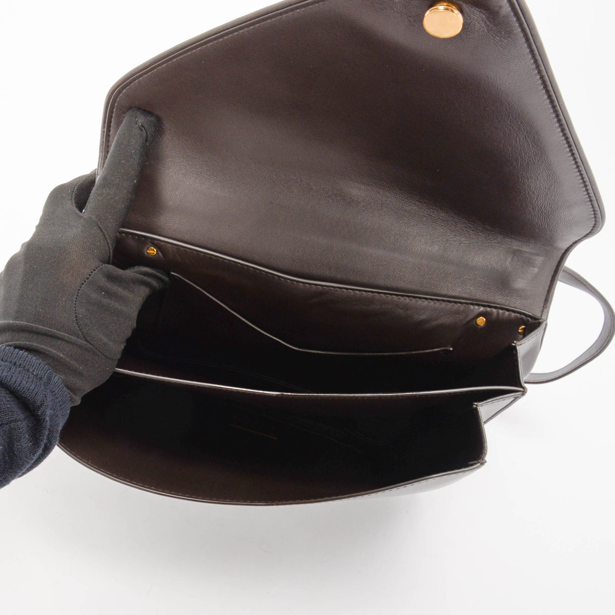 Bottega Veneta Dark Brown Calfskin Large Mount Bag