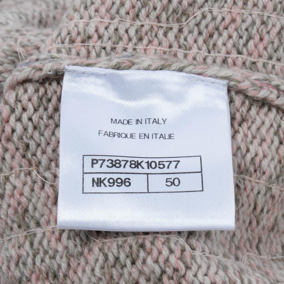 Chanel Pink Cashmere CC Sequined Turtleneck Sweater FR 50