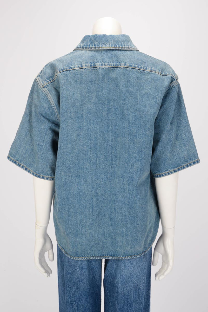 Louis Vuitton Blue Denim Boxy Shirt FR 34