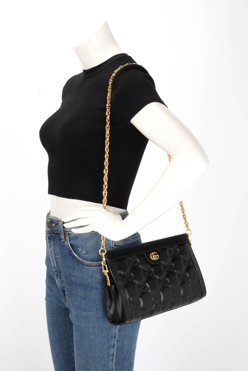 Gucci Black GG Matelasse Small Shoulder Bag