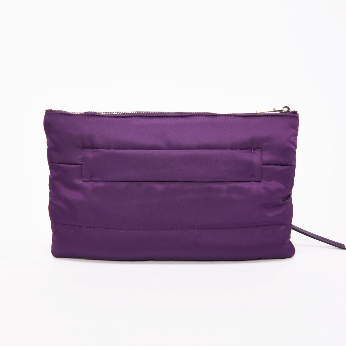 Prada Purple Quilted Nylon Bomber Clutch